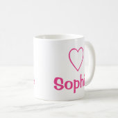 Coeur Love Sophie (Nom) Mug rose (Devant droit)
