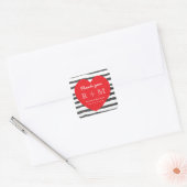 Coeur Love Stripe Motif Mariage Favor Sticker (Enveloppe)