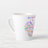 Coeur Love Texte Latte Mug (Angle gauche)
