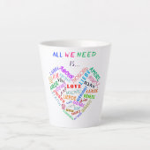 Coeur Love Texte Latte Mug (Devant)