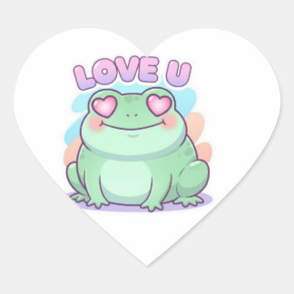 Cœur Love U Frog Sticker Cute Heart Eyes Frog Romantic 
