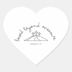 Cœur Loved Beyond Measure Sticker Christian Faith Bible
