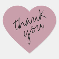 Lovely Mauve - Sticker Merci Coeur Rose