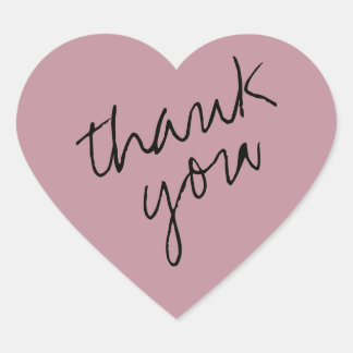 Cœur Lovely Mauve - Sticker Merci Coeur Rose