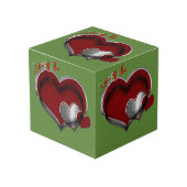 Coeur Magie Vert Photo Cube (Angle devant)