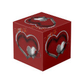 Coeur magique rouge photo Cube (Angle arrière)