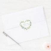 Cœur Mariage Love Coeur Sticker Rustique Botanique Mode (Enveloppe)