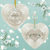 Coeur, Mariage ornements de Noël Personnalisé