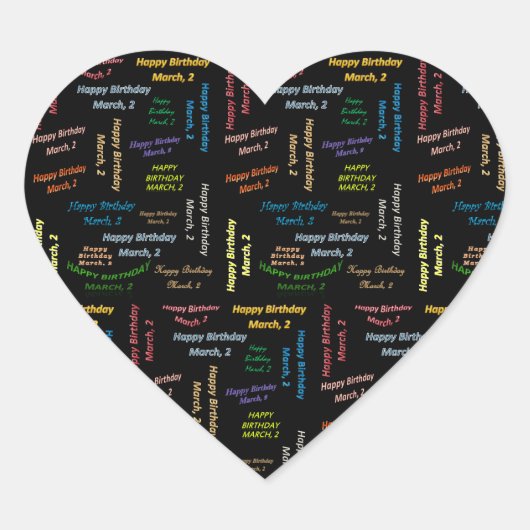 Cœur Mars 2 Anniversaire Sticker (Devant)