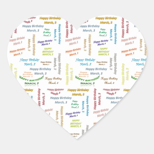 Cœur Mars, 3 Anniversaire Sticker (Devant)