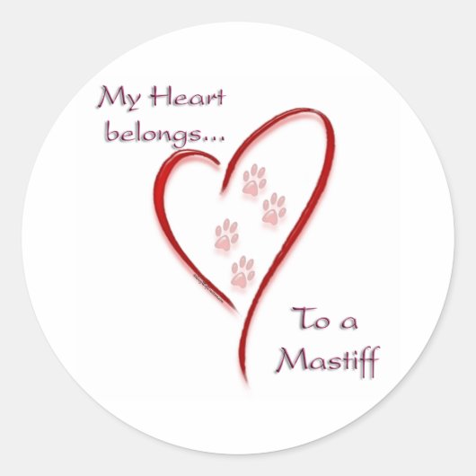 Coeur Mastiff - Sticker (Devant)