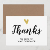 Cœur | Merci D'Être Ma Carte D'Honneur (Devant / Derrière)