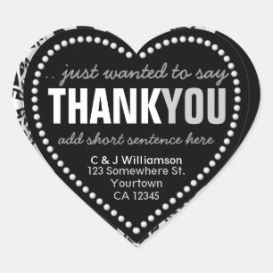 Cœur Merci funky Abstrait Black+White Coeur Sticker