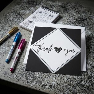 Cœur Merci Noir & Blanc
