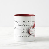 Coeur métallique avec sonnet de Shakespeare 18 Mug (Centre)