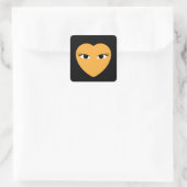 Coeur mignon avec les yeux autocollant rond (Sac)