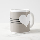 Coeur moderne beige Jumbo Mug (Devant droit)