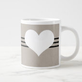 Coeur moderne beige Jumbo Mug (Droite)