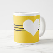Coeur moderne jaune Jumbo Mug (Devant droit)