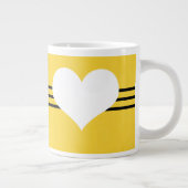 Coeur moderne jaune Jumbo Mug (Droite)