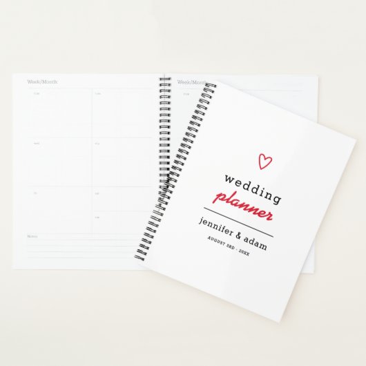 Coeur moderne minimal - Wedding planner (Devant avec enveloppe)