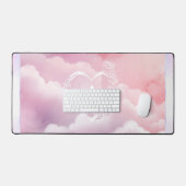 Coeur Monogramme rose céleste Ordinateur Bureau Ma (Clavier et souris)