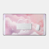 Coeur Monogramme rose céleste Ordinateur Bureau Ma (Clavier et souris)