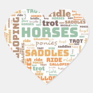 CŒUR MOT HORSE STICKER
