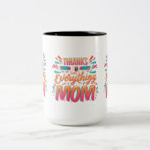 Coeur Mug à deux tons : "Merci pour tout, (Centre)