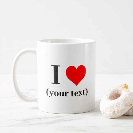 Coeur Mug I - Personnalisé (ajouter image/texte) (Avec donut)