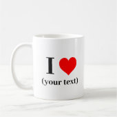 Coeur Mug I - Personnalisé (ajouter image/texte) (Gauche)