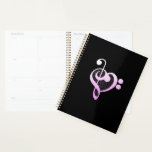 Coeur musicien de musique rose<br><div class="desc">Pink Treble Bass Clef Heart musique design est un art inspiré par l'amour pour la Saint Valentin, une douche nuptiale, fiançailles mariage ou toute appréciation pour toute musicienne joueuse. > féminin minimaliste, musique amoureux dégradé design pour apporter des sourires. > Personnalisez-le ! Ajoutez un nom, une photo ou un texte...</div>