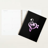 Coeur musicien de musique rose