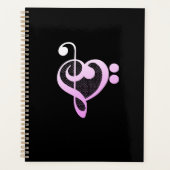 Coeur musicien de musique rose (Devant)