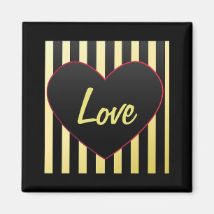 Cœur noir, aimant "Amour"