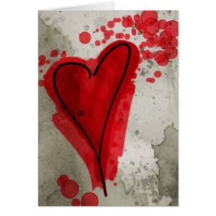 Coeur noir d'encre rouge