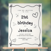 Coeur noir et beige Invitation minimale (Neutre)