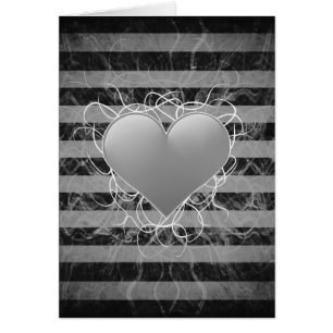 Coeur noir et blanc d'emo punk gothique avec des
