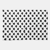 Coeur noir et blanc Imprimer Serviette de cuisine (Horizontal)