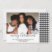 Coeur noir et blanc Joyeux Carte photo de Noël (Devant)