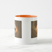 Coeur noir et fractale d'or avec Mug d'amour (Centre)