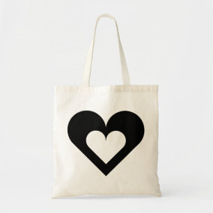 Coeur noir sur le Sac fourre-tout du coeur