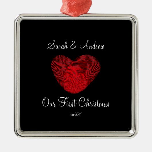 Coeur notre premier ornement de Noël (Devant)