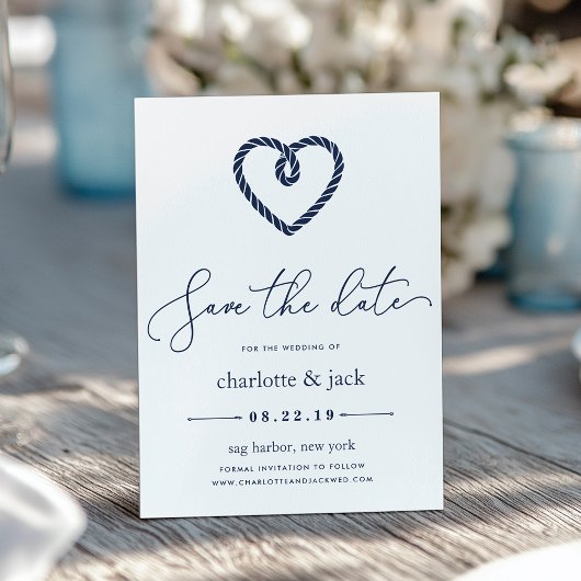 Coeur noué Enregistrer la carte de date