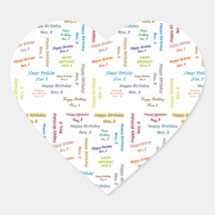 Cœur Novembre 8 Anniversaire Sticker