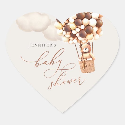 Cœur On Peut Attendre ! Sticker cardiaque baby shower (Devant)