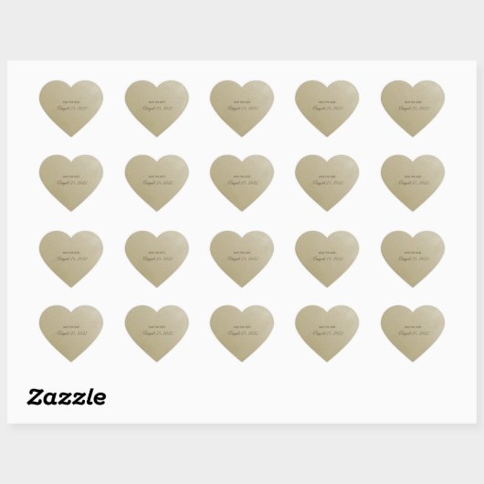 Coeur or avec stickers texte (Feuille)