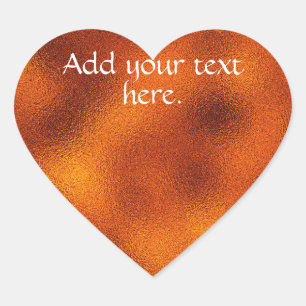 Cœur Orange Ajoutez votre propre Sticker Coeur Texte