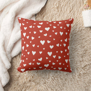 Coeur Oreiller rouge et blanc
