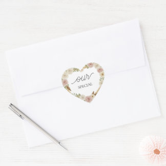 Cœur Our Special Floral Heart Sticker – Soft Boho Elega